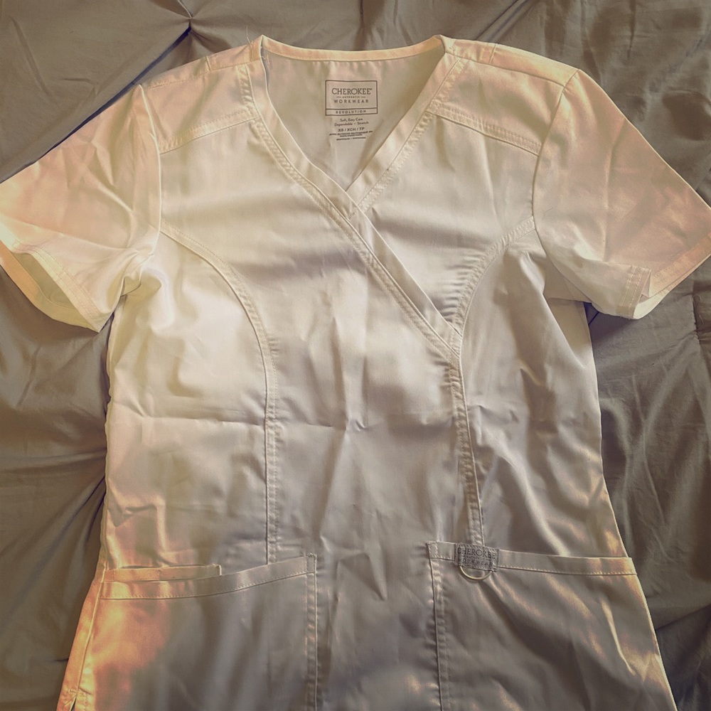 White nursing scrubs
